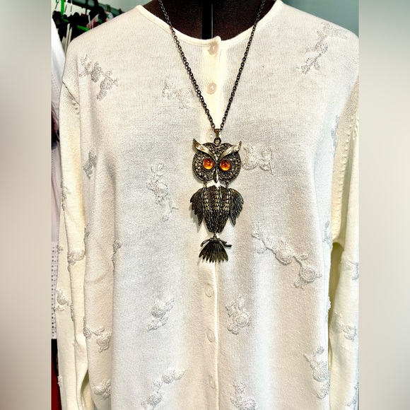 1960s/70s Vintage Owl Pendant Necklace - Picture 5 of 8